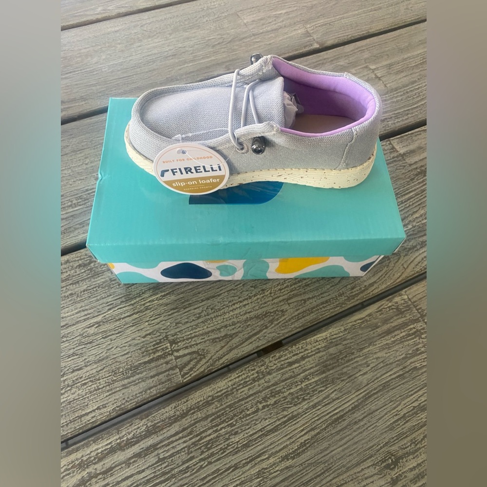 Kids Lightweight Comfort Slip On Canvas Loafers, Gray, Sz 10.5